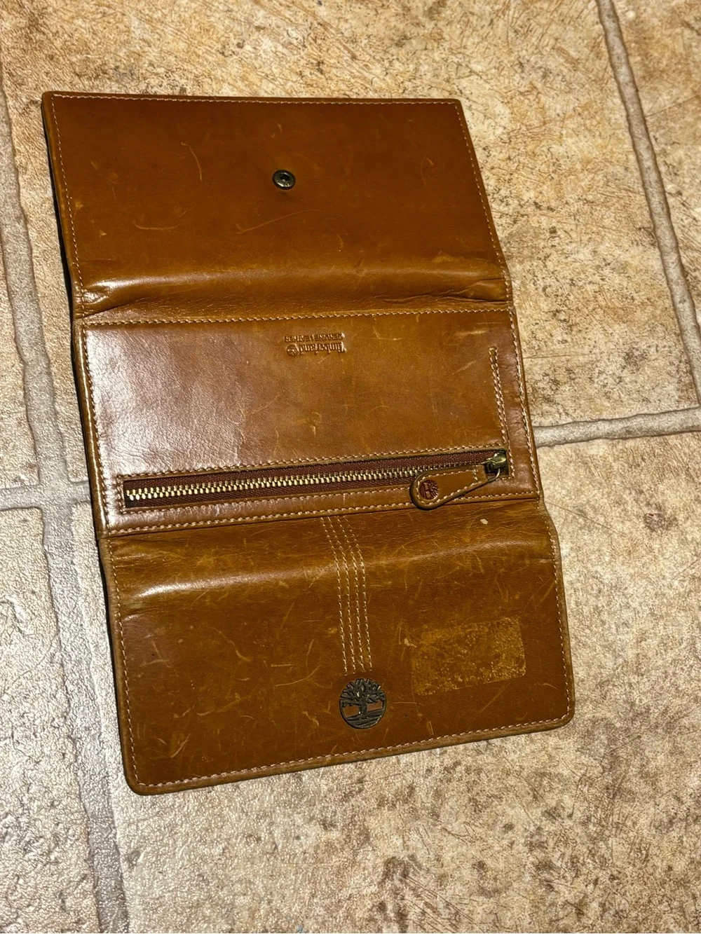 #Vintage  #Timberland Caramel Canvas Card Wallet#genuineleather